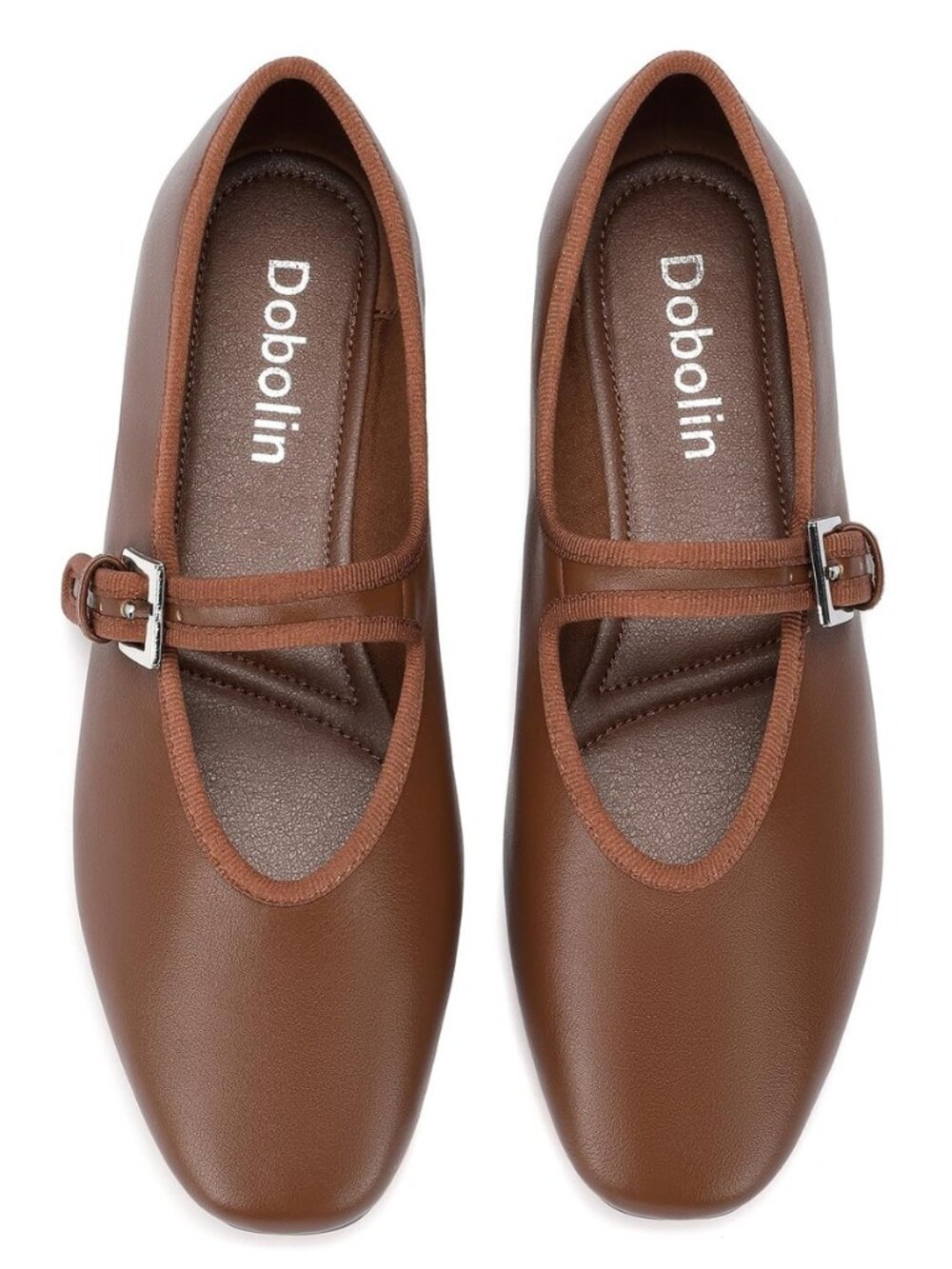 Women's Square Toe Mary Jane Ballet Flats Shoes with Adjustable Strap